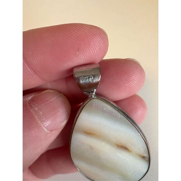 18kgp Abalone Shell Large Pendant double sided - Picture 3 of 8
